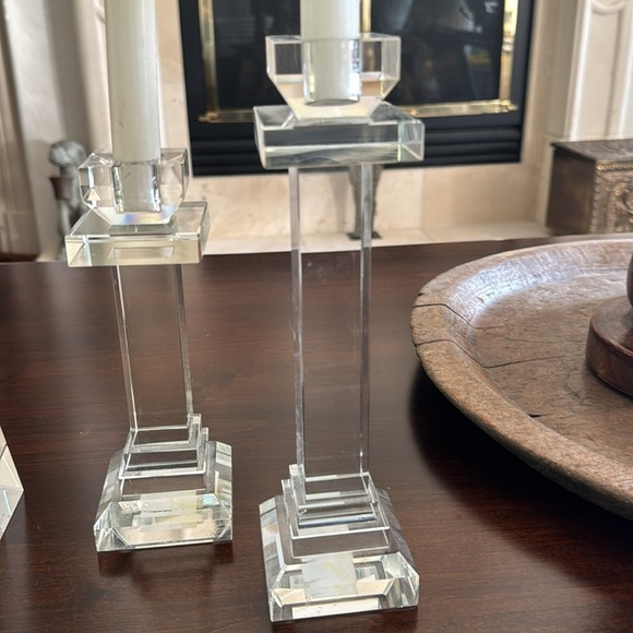 Set of 3 Vintage Lead Crystal Candle holders - Picture 5 of 5